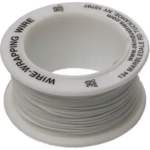 OK INDUSTRIES R30W-0050 Wire Wrapping Wire 30 Awg White 50 Feet | AC3GEJ 2TDU5