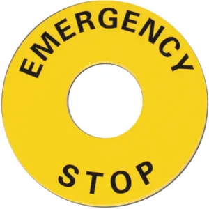 OMRON STI 11003-0053 Legend Plate Emergency Stop Black/yellow | AC2MKW 2LCC3