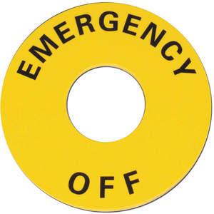 OMRON STI 11003-0154 Legend Plate Emergency Off Black/yellow | AC2MKX 2LCC4