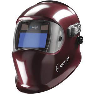 OPTREL K6501 Welding Helmet, 9 To 13 Shade Levels, Solar Assist Battery, Red | AC6NFC 35T251