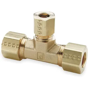 PARKER 164C-6-6-4 Tee, 3/8 Inch Outside Diameter, Brass | AB3TUK 1VDF3