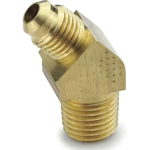 PARKER 259F-4-4 Extruded Elbow, 45 Degs, 1/4 Inch Outside Diameter, Brass | AA8GJX 18E816