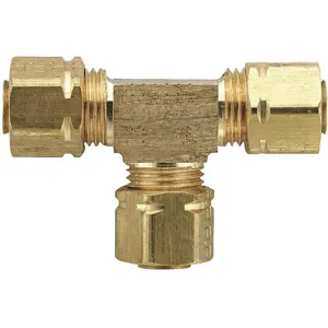 PARKER 264CA-3 Tee, 3/16 Inch Outside Diameter, Brass | AE9QEG 6LG45