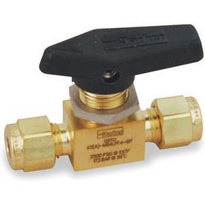 PARKER 6A-MB6LPFA-BP Brass Ball Valve Compression x Compression 3/8 In | AB3ANW 1RAH1