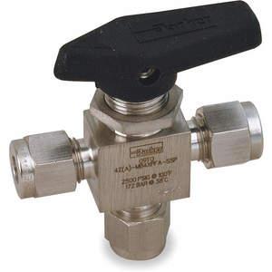 PARKER 4A-MB4XPFA-SSP Stainless Steel Ball Valve 3-way Compression 1/4 In | AB3BCW 1RCK1