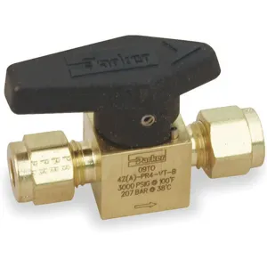 PARKER 4A-PR4-VT-B Ball Valve, 1/4 Inch Size, Brass | AB3AVV 1RBC4