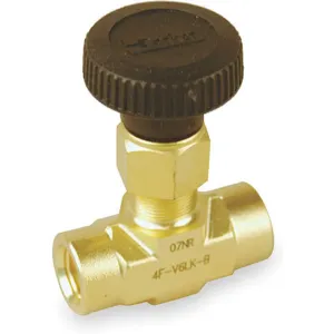 PARKER 4F-V6LR-B-GR Needle Valve Straight Brass 1/4 Inch Fnpt | AC2JCL 2KLC5 / 4F-V6LR-B