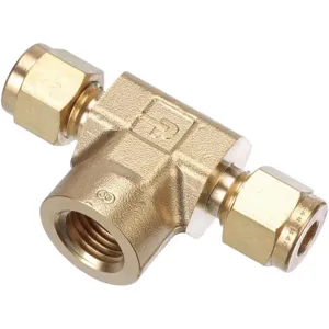 PARKER 6FBT4N-B Tee Brass A-LOK x F 3/8 Inch x 1/ 4 Inch | AF7GPW 20YY59