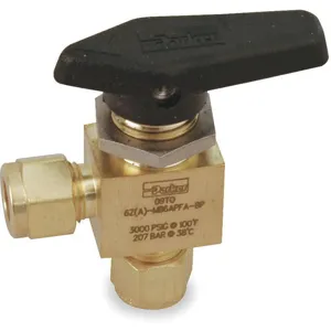 PARKER 4Z-MB6APFA-BP Brass Ball Valve Angle Compression x Compression 1/4 In | AB3APD 1RAK1