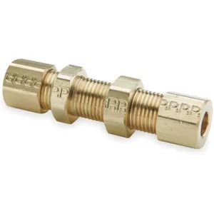 PARKER 62CBH-4 Bulkhead, 1/4 Inch Outside Diameter, Brass | AB3TTF 1VDB7