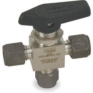 PARKER 6Z-MB6XPFA-SSP Stainless Steel Ball Valve 3-way Compression 3/8 In | AB3YWA 1WBK2