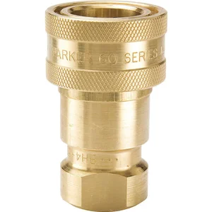 PARKER BH4-60 Quick Coupling, 1/2 Inch NPTF, Multi-Purpose, Brass | AC4XNU 31A848