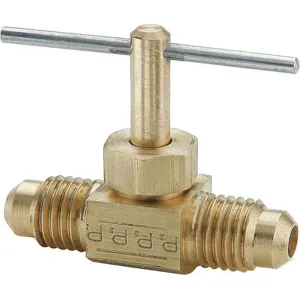 PARKER NV102F-4 Needle Valve, 1/4 Inch Outside Diameter, In Line, Brass | AF7LGD 21VL48