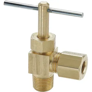 PARKER NV104C-4-2 Needle Valve, 1/4 Inch Outside Diameter, 90 Deg Elbow, Brass, Compression | AF7LGF 21VL52