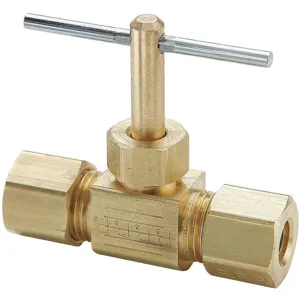 PARKER NV105C-4 Needle Valve, 1/4 Inch Outside Diameter, In Line, Brass, Compress-Align | AF7LGJ 21VL55