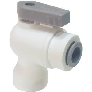 PARKER LFPP4VFE4 Ball Valve, 1/4 Inch Outside Diameter, Polypropylene, 90 Deg Elbow | AE6QNM 5UMZ9