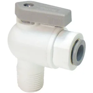 PARKER LFPP4VME4 Ball Valve, 1/4 Inch Outside Diameter, Polypropylene, 90 Deg Elbow | AE6QNF 5UMZ3