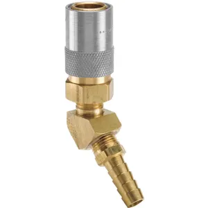 PARKER PC328 Quick Coupling, 3/8 Inch Size, 45 Deg, Mold Coolant, Hose barb | AG6UBN 48C209