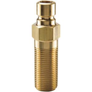 PARKER PN351-40 Nipple, 3/8 Inch Body Size, 1/8 -27 Inch Thread Size, Brass | AG6UCK 48C231