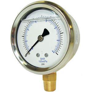 PIC GAUGES 201L-404E Pressure Gauge Liquid 4 Inch 100 psi | AG9LGR 20TV49