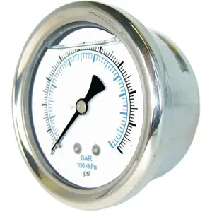 PIC GAUGES 202L-158D Pressure Gauge Liquid Filled 0 to 60 psi | AG9EGH 19RZ20