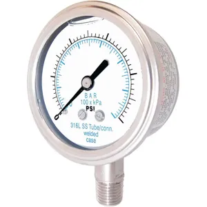 PIC GAUGES 301LFW-254U Pressure Gauge Liquid Filled | AG9EGN 19RZ26