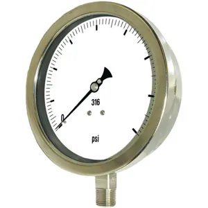 PIC GAUGES 6001-2LF Pressure Gauge Heavy Duty 6 Inch 160 psi | AG9LMN 20TX44