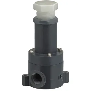 PLAST-O-MATIC RVT200V-PV By-Pass Valve, 90 Deg. Diaphragm, PTFE Shaft, PVC, Viton Seal, 2 Inch Size | AA3AYD 11G090