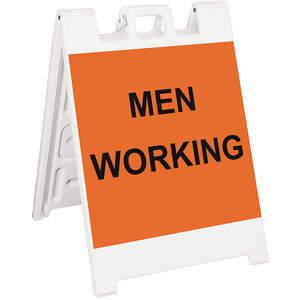 PLASTICADE 136-WLGQ2403-OBEG Barricade-Schild „Men Working“, 36 Zoll Höhe | AF6XXT 20PF59