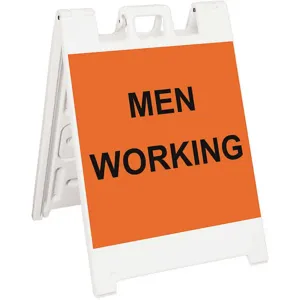 PLASTICADE 136-WLGQ2403-OBEG Barricade Sign Men Working 36 Inch Height | AF6XXT 20PF59