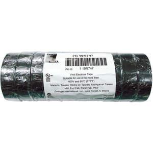POWER FIRST 19N747 Electrical Tape 3/4 x 60ft 7mil Black - Pack Of 10 | AA8QPQ