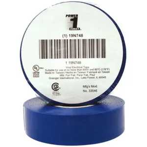 POWER FIRST 19N748 Electrical Tape 3/4 x 60 Feet 7 Mil Blue | AA8QPR