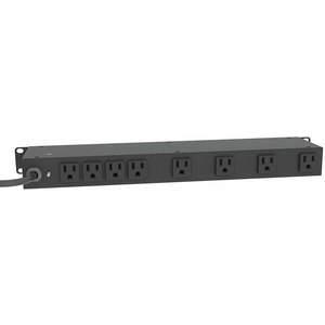 POWER FIRST 1BP99 Outlet Strip 8 Outlets Black 19 In | AA9AME