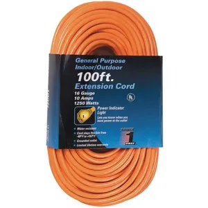 POWER FIRST 1FD54 Extension Cord 100 Feet | AA9UGX