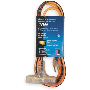 POWER FIRST 1FD64 Extension Cord 10 Feet | AA9UHH