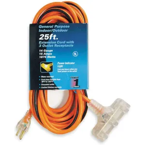 POWER FIRST 1FD65 Extension Cord 25 Feet | AA9UHJ