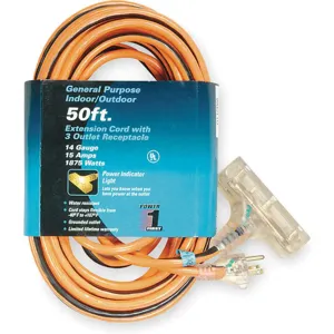 POWER FIRST 1FD66 Extension Cord 50 Feet | AA9UHK