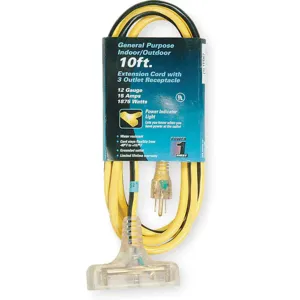 POWER FIRST 1FD67 Extension Cord 10 Feet | AA9UHL