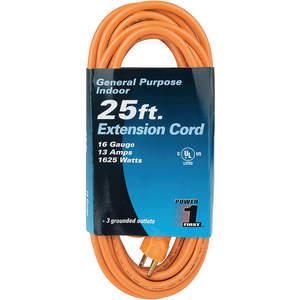 POWER FIRST 1FD73 Extension Cord 25 Feet Orange Sjt 5-15r | AA9UHT