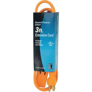 POWER FIRST 1FD74 Cord Extension 3 Feet | AA9UHU