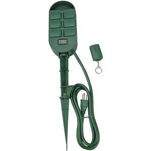 POWER FIRST 21RJ32 Remote Power Stake Outdoor 6 Outlet 125v | AB6HPU