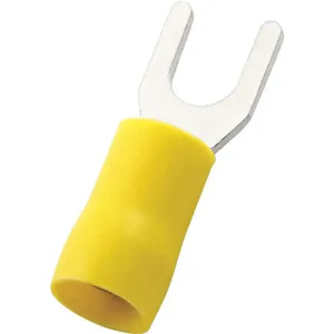 POWER FIRST 24C949 Fork Terminal 1/4 Inch Yellow - Pack Of 50 | AB7VQG