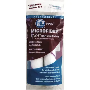 PREMIER 44252 Microfiber Roller 4 inch Length 1/4 inch Nap PK2 | AG4JZW 34AN75