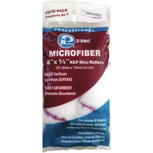 PREMIER 44752 Microfiber Roller 4 inch Length 3/4 inch Nap PK2 | AG4JZZ 34AN78