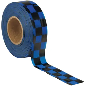 PRESCO PRODUCTS CO CKBBK-188 Flagging Tape Blue/black 300ft x 1-3/16in | AE8YEF 6GJL4