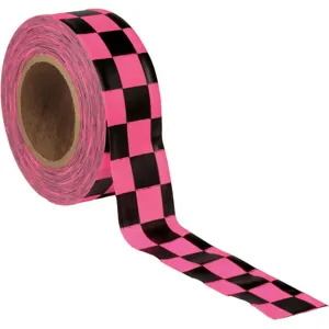 PRESCO PRODUCTS CO CKPGBK-188 Flagging Tape Pink Glo/black 150ft 1-3/16in | AE8YEG 6GJL5