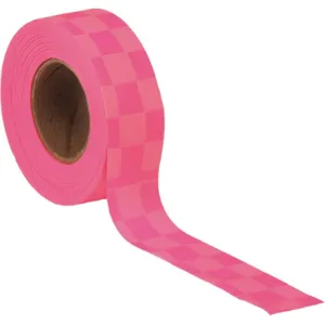 PRESCO PRODUCTS CO CKPGW-373 Flagging Tape Pink Glo/white 150ft x 1-3/8in | AC9TNR 3JVY2