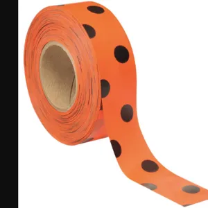 PRESCO PRODUCTS CO PDOBK-373 Flagging Tape Orange/black 300 Feet x 1-3/8 In | AC9TPE 3JVZ5