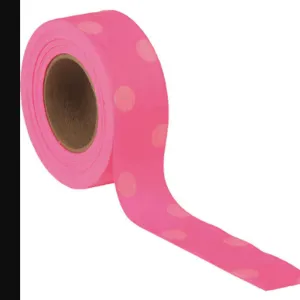 PRESCO PRODUCTS CO PDPGW-188 Flagging Tape Pink Glo/white 150ft 1-3/16 In | AE8YEC 6GJL1