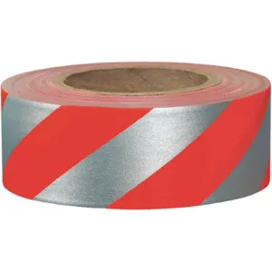 PRESCO PRODUCTS CO SRREF Flagging Tape Red/silvr 300ft x 1-3/16in | AD2VEZ 3UTW8